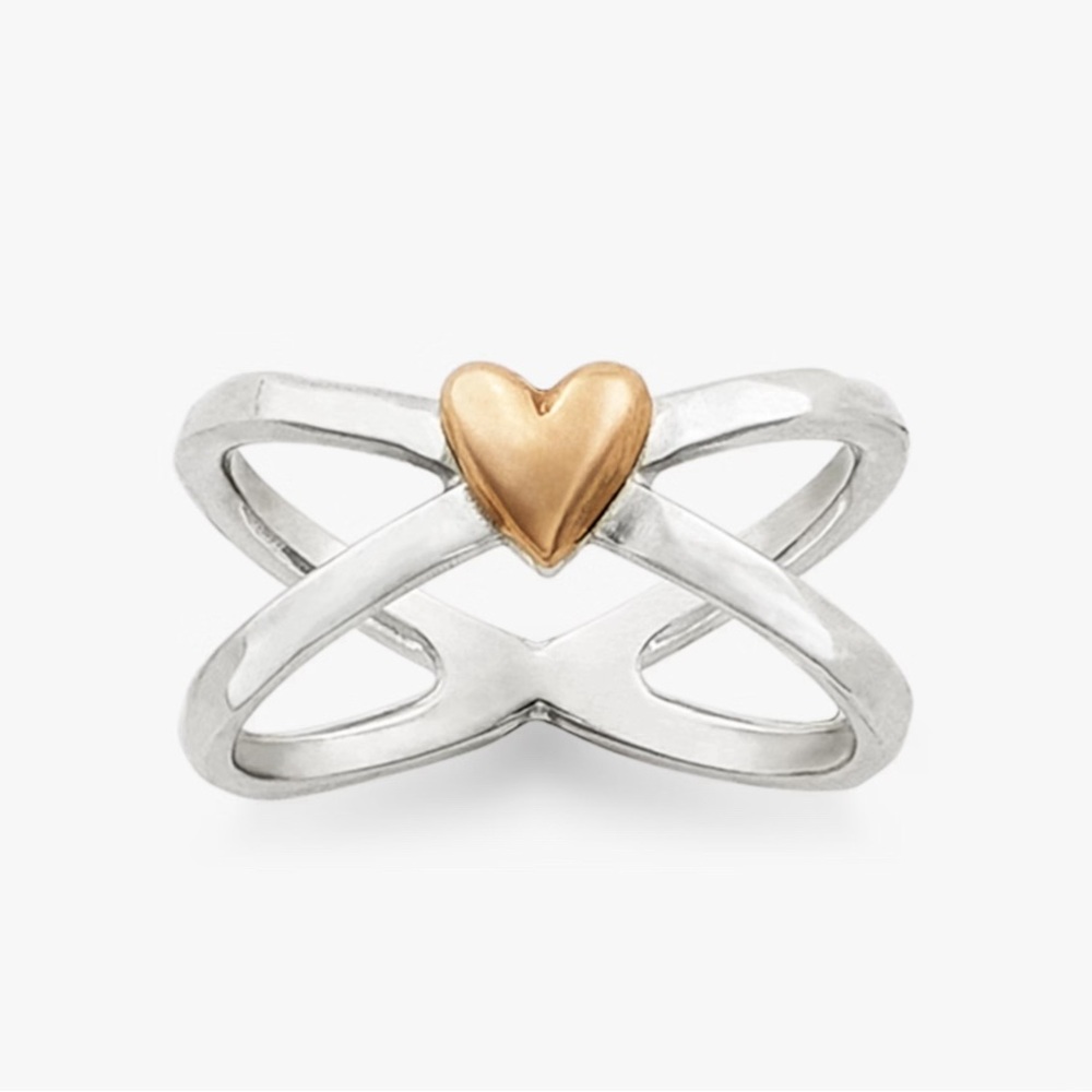 James Avery cross your heart bronze/sterling silver ring size 9